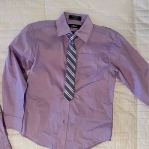 NWT Boys IZOD Purple Shirt and Tie Set size 6/7